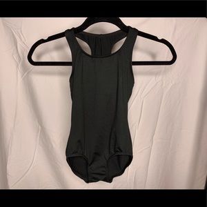 Plain black dance leotard
